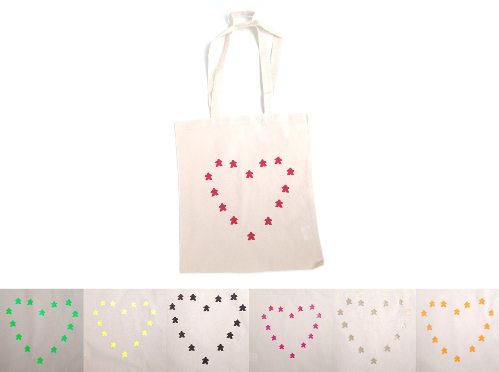 Heart Meeple Tote Bag