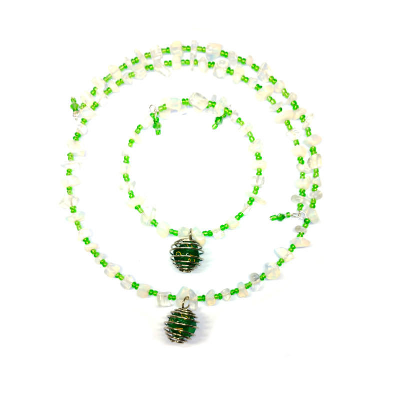 D12 Necklace & Bracelet set with Opalite