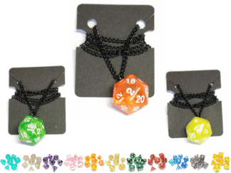 D20 Black Chain Necklace