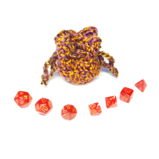 Mini Dice Set with Handmade Dice Bag