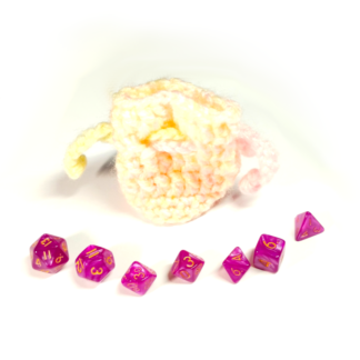 Mini Dice Set with Handmade Dice Bag