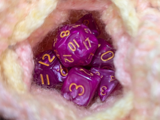 Mini Dice Set with Handmade Dice Bag