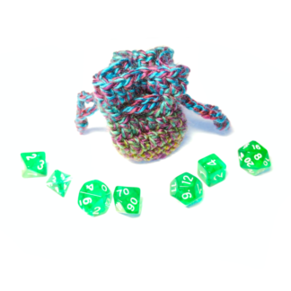 Mini Dice Set with Handmade Dice Bag