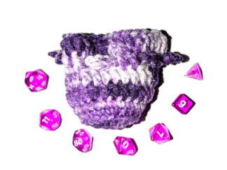 Mini Dice Set with Handmade Dice Bag