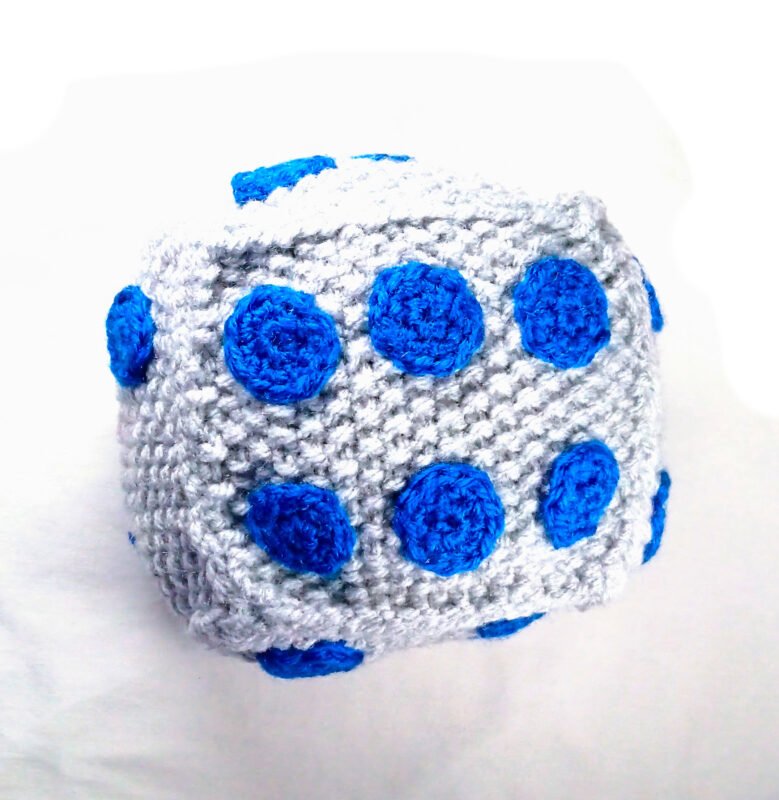 Grey & Blue Plushie 6 Sided Die - Image 2