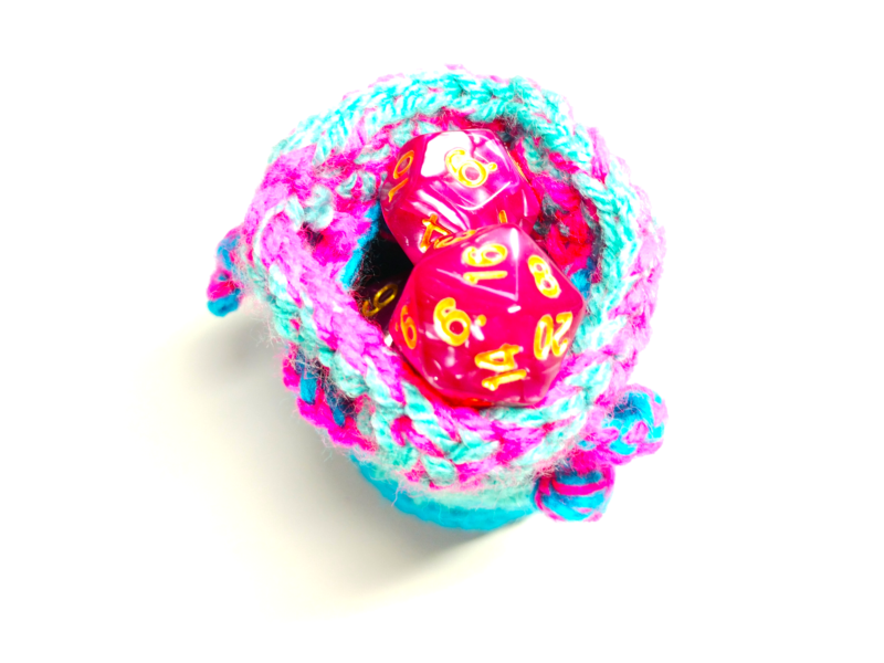 Pink & Turquoise Dice Bag - Image 10