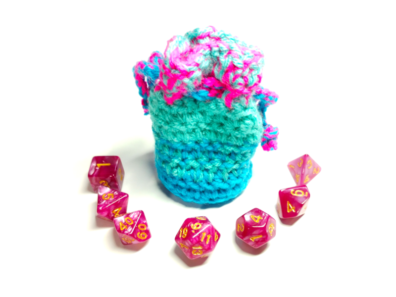 Pink & Turquoise Dice Bag - Image 7