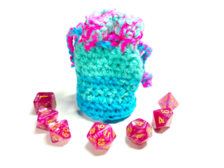 Pink & Turquoise Dice Bag