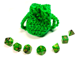 Mini Dice Set with Handmade Dice Bag