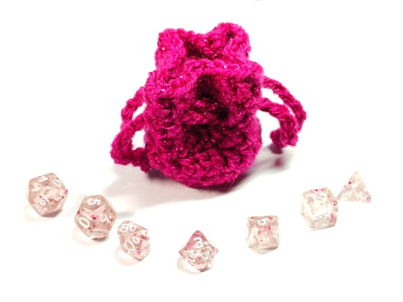 Mini Dice Set with Handmade Dice Bag - Image 6
