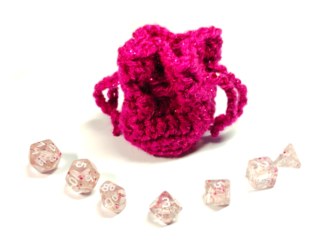 Mini Dice Set with Handmade Dice Bag