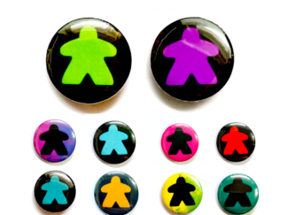 Meeple Button Badges - Set of 4