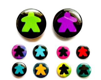 Meeple Button Badges - Set of 4