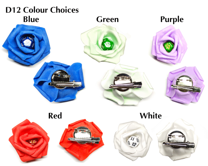 Dice Rose Hair Slide & Brooch - Image 5