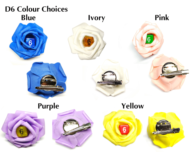 Dice Rose Hair Slide & Brooch - Image 9