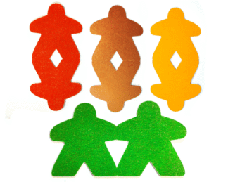 Meeple Magnetic Bookmarks - Set of 4