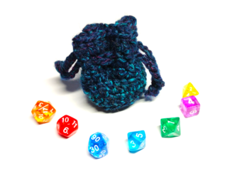 Mini Dice Set with Handmade Dice Bag