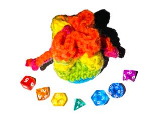 Mini Dice Set with Handmade Dice Bag
