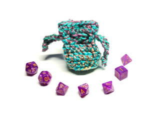 Mini Dice Set with Handmade Dice Bag