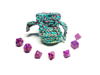 Mini Dice Set with Handmade Dice Bag
